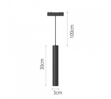 InLight Φωτιστικό LED 6W 3CCT για Ultra-Thin μαγνητική ράγα σε μαύρη απόχρωση (by tuya and zigbee) D:3cmX30cm (T05505-BL)	