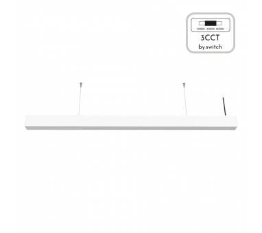 InLight Κρεμαστό φωτιστικό LED 40W 3CCT (By Switch) από αλουμίνιο σε λευκή απόχρωση D:120cm (6072-120-WH)