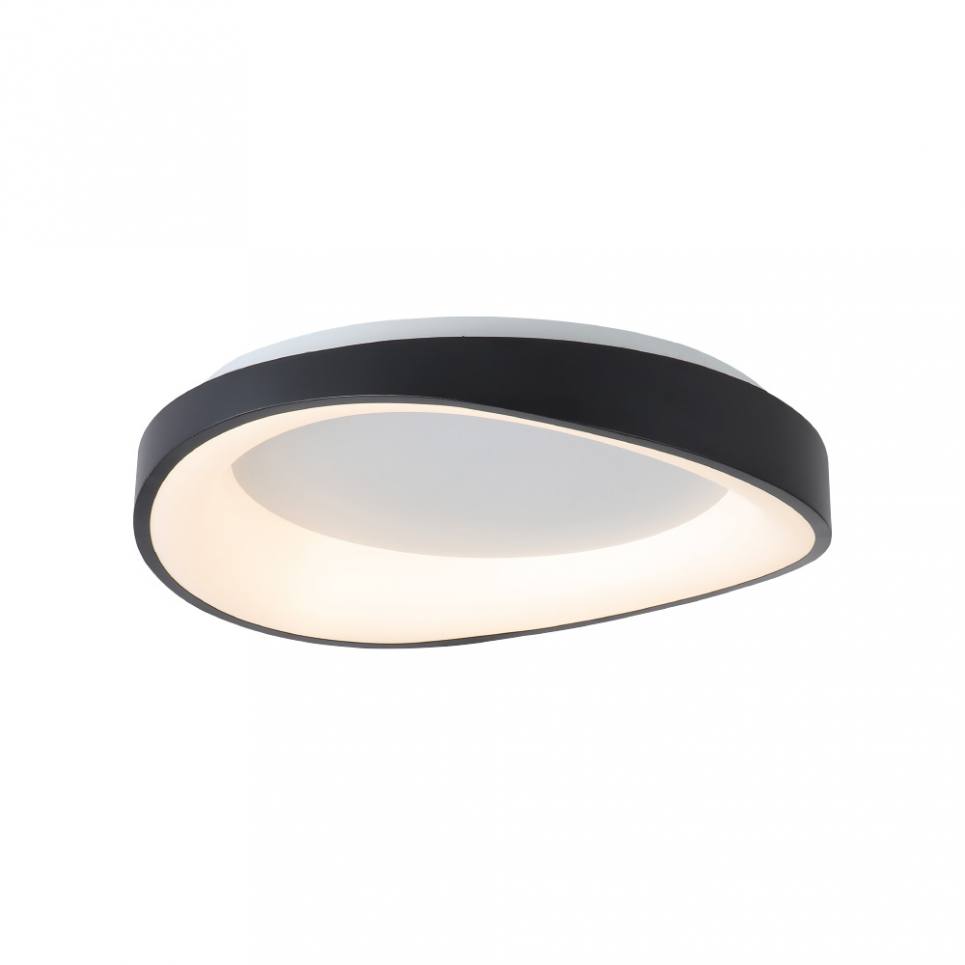 InLight Πλαφονιέρα οροφής LED 72W 3CCT από μαύρο μέταλλο και λευκό ακρυλικό D:45cm (42033-Black)