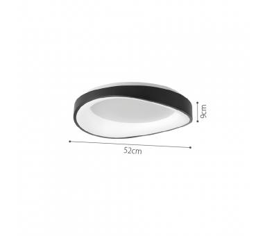 InLight Πλαφονιέρα οροφής LED 72W 3CCT από μαύρο μέταλλο και λευκό ακρυλικό D:45cm (42033-Black)