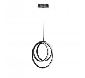 InLight Κρεμαστό φωτιστικό LED 40W 3CCT (by switch on base) σε μαύρο χρώμα D:38cm (6080-BL)