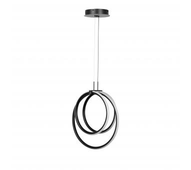 InLight Κρεμαστό φωτιστικό LED 40W 3CCT (by switch on base) σε μαύρο χρώμα D:38cm (6080-BL)