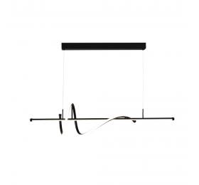 InLight Κρεμαστό φωτιστικό LED 40W 3CCT (by switch on base) σε μαύρο χρώμα D:120cm (6083-BL)