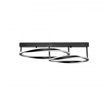 InLight Κρεμαστό φωτιστικό LED 90W 3CCT (by switch on base) σε μαύρο χρώμα D:70cm (6078-BL)