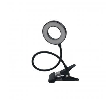 InLight Φωτιστικό LED 7W 3CCT (by switch) με κλίπ σε μαύρο χρώμα D:38cm (3044-BL)