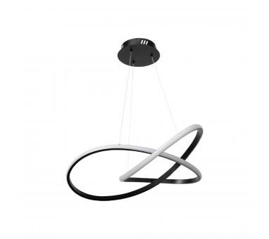 InLight Κρεμαστό φωτιστικό LED 48W 3CCT (by switch on base) σε μαύρο χρώμα D:60cm (6081-BL)