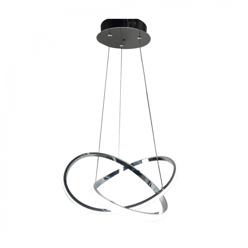 InLight Κρεμαστό φωτιστικό LED 48W 3CCT (by switch on base) σε χρώμιο D:60cm (6082-CH)