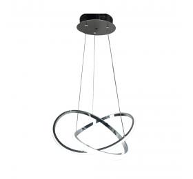 InLight Κρεμαστό φωτιστικό LED 48W 3CCT (by switch on base) σε χρώμιο D:60cm (6082-CH)