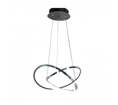 InLight Κρεμαστό φωτιστικό LED 48W 3CCT (by switch on base) σε χρώμιο D:60cm (6082-CH)