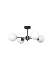 InLight Κρεμαστό φωτιστικό από μαύρο μέταλλο και λευκή οπαλίνα 4XG9 D:50cm (5016-4)