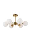 InLight Κρεμαστό φωτιστικό από χρυσό ματ μέταλλο και λευκή οπαλίνα 6XG9 D:55cm (5015-6)