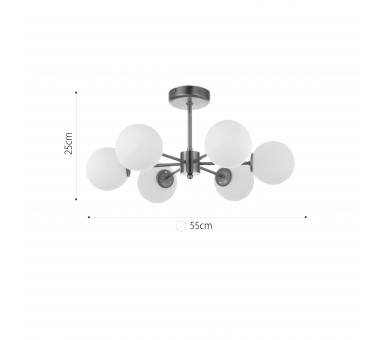 InLight Κρεμαστό φωτιστικό από χρυσό ματ μέταλλο και λευκή οπαλίνα 6XG9 D:55cm (5015-6)