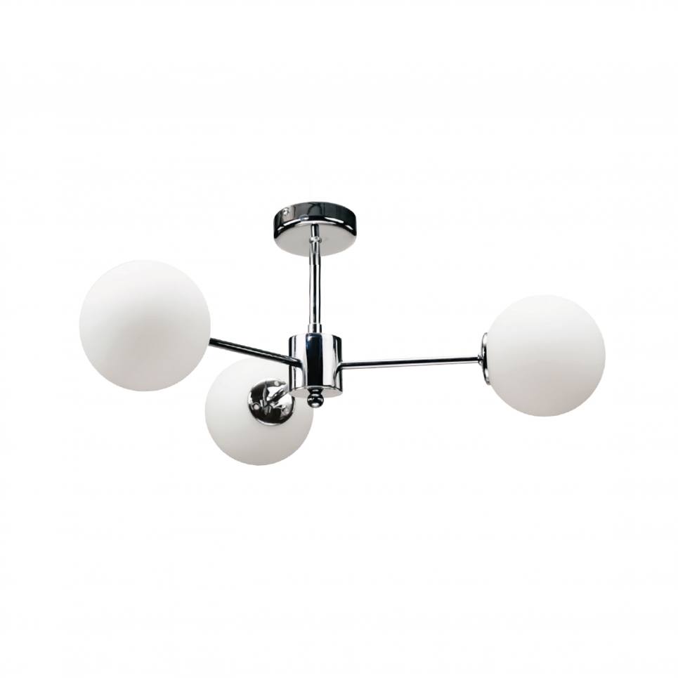 InLight Κρεμαστό φωτιστικό από χρώμιο μέταλλο και λευκή οπαλίνα 3XG9 D:45cm (5014-3)
