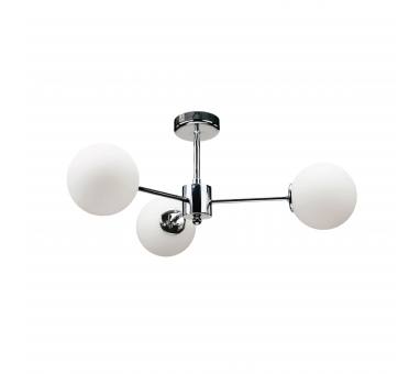 InLight Κρεμαστό φωτιστικό από χρώμιο μέταλλο και λευκή οπαλίνα 3XG9 D:45cm (5014-3)
