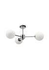 InLight Κρεμαστό φωτιστικό από χρώμιο μέταλλο και λευκή οπαλίνα 3XG9 D:45cm (5014-3)