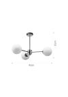 InLight Κρεμαστό φωτιστικό από χρώμιο μέταλλο και λευκή οπαλίνα 3XG9 D:45cm (5014-3)