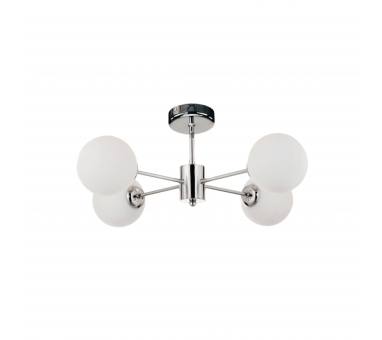 InLight Κρεμαστό φωτιστικό από χρώμιο μέταλλο και λευκή οπαλίνα 4XG9 D:45cm (5014-4)