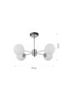InLight Κρεμαστό φωτιστικό από χρώμιο μέταλλο και λευκή οπαλίνα 4XG9 D:45cm (5014-4)