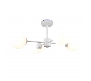 InLight Κρεμαστό φωτιστικό από λευκό μέταλλο και λευκή οπαλίνα 4XG9 D:45cm (5013-4)