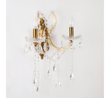 InLight Επιτοίχιο φωτιστικό από χρυσό μέταλλο γυαλί και κρύσταλλα 2XE14 D:35cm (43250-GOLD)