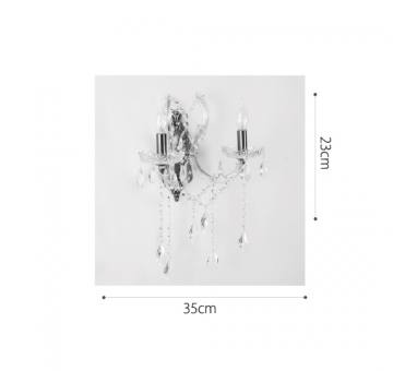 InLight Επιτοίχιο φωτιστικό από οξυντέ μέταλλο γυαλί και κρύσταλλα 2XE14 D:35cm (43250-BRASS)