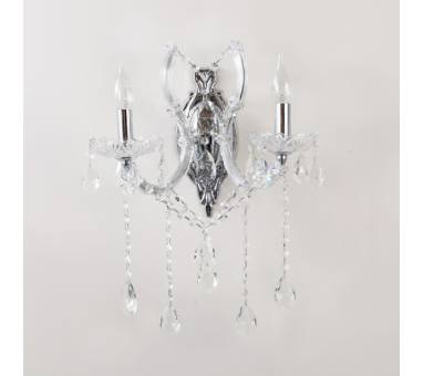 InLight Επιτοίχιο φωτιστικό από οξυντέ χρώμιο γυαλί και κρύσταλλα 2XE14 D:35cm (43250-CHROME)