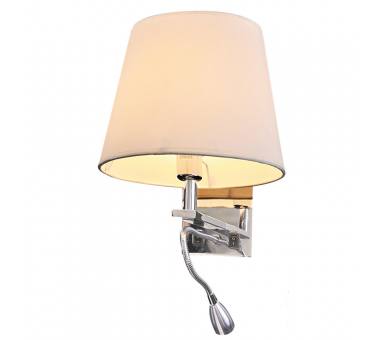 InLight Επιτοίχιο φωτιστικό από μέταλλο σε χρώμιο απόχρωση με σπιράλ και υφασμάτινο καπέλο (43311-Χρώμιο)