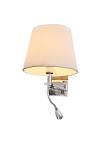 InLight Επιτοίχιο φωτιστικό από μέταλλο σε χρώμιο απόχρωση με σπιράλ και υφασμάτινο καπέλο (43311-Χρώμιο)
