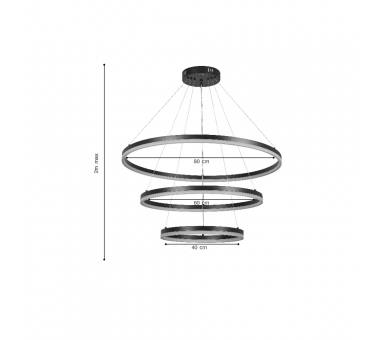 InLight Κρεμαστό φωτιστικό LED 100W 3CCT (by switch on base)   6095-A-Silver