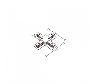 InLight Σύνδεσμος Σταυρός Μαύρος Μονοφασικής Ράγας (TC1-031-BL)