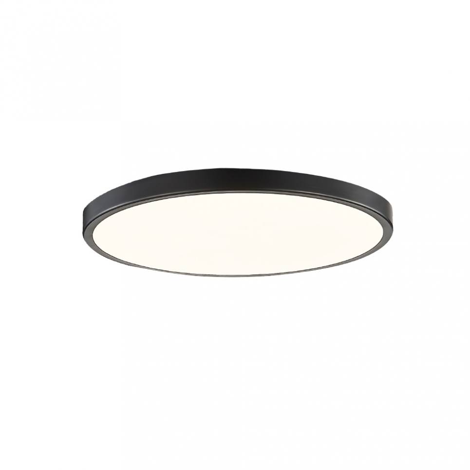 InLight Πλαφονιέρα οροφής LED 24W 3CCT (by switch on base) από μαύρο μέταλλο και ακρυλικό D:30cm (42035-D-Black)