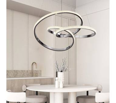 Inlight Κρεμαστό φωτιστικό LED 58W 3CCT (by switch on base) σε χρώμιο D:60cm (6092-A-Chrome)