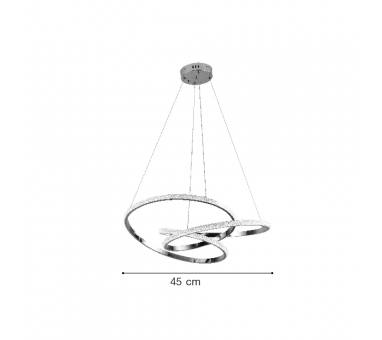 Inlight Κρεμαστό φωτιστικό LED 40W 3CCT (by switch on base) σε χρώμιο D:45cm (6092-B-Chrome)