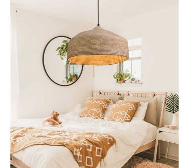 Inlight Κρεμαστό φωτιστικό με καπέλο απο σχοινί 1xE27 D:40cm (4058)