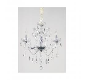 Inlight Κρεμαστό φωτιστικό από χρυσό μέταλλο γυαλί και κρύσταλλα 3XE14 D:45cm (5244-3-Χρώμιο)