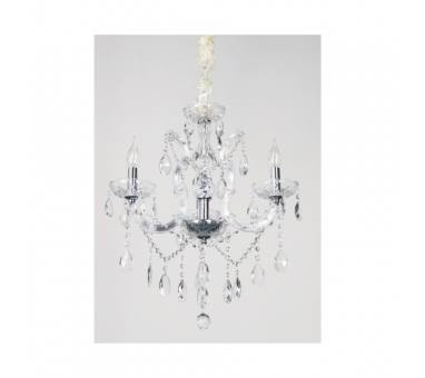 Inlight Κρεμαστό φωτιστικό από χρυσό μέταλλο γυαλί και κρύσταλλα 3XE14 D:45cm (5244-3-Χρώμιο)