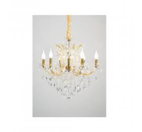 Inlight Κρεμαστό φωτιστικό από οξυντέ μέταλλο γυαλί και κρύσταλλα 6XE14 D:70cm (5244-6-Οξυντέ)