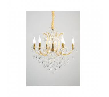 Inlight Κρεμαστό φωτιστικό από οξυντέ μέταλλο γυαλί και κρύσταλλα 6XE14 D:70cm (5244-6-Οξυντέ)