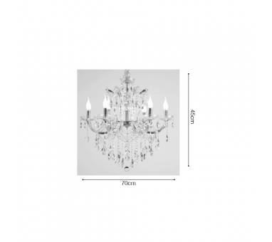 Inlight Κρεμαστό φωτιστικό από οξυντέ μέταλλο γυαλί και κρύσταλλα 6XE14 D:70cm (5244-6-Οξυντέ)