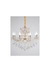 Inlight Κρεμαστό φωτιστικό από χρυσό μέταλλο γυαλί και κρύσταλλα 8XE14 D:80cm (5244-8-Χρυσό)