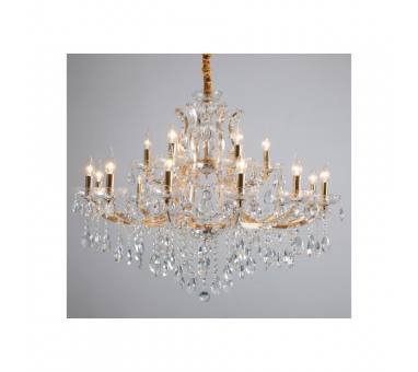 Inlight Κρεμαστό φωτιστικό από χρυσό μέταλλο γυαλί και κρύσταλλα 18XE14 D:95cm (5244-12+6-Χρυσό)