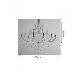Inlight Κρεμαστό φωτιστικό από χρώμιο μέταλλο γυαλί και κρύσταλλα 18XE14 D:95cm (5244-12+6-Χρώμιο)