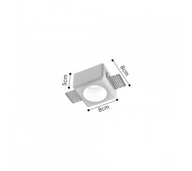 Inlight Χωνευτό τετράγωνο σποτ από γύψο 1XGU10 D:8cm (Χ0011-WH)