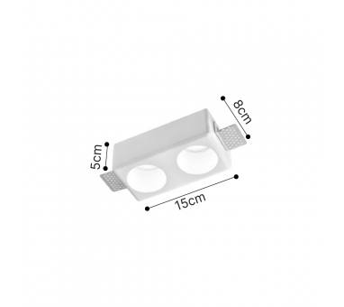 Inlight Χωνευτό τετράγωνο σποτ από γύψο 2XGU10 D:15cm (Χ0012-WH)