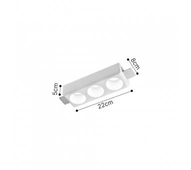 Inlight Χωνευτό τετράγωνο σποτ από γύψο 3XGU10 D:22cm (Χ0013-WH)