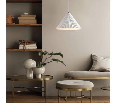 Inlight Κρεμαστό φωτιστικό λευκό από γύψο 1XE27 D:30cm (4065-White)