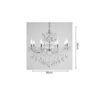 Inlight Κρεμαστό φωτιστικό από χρώμιο μέταλλο γυαλί και κρύσταλλα 8XE14 D:80cm (5244-8-Χρώμιο)