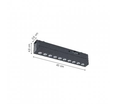 Inlight Φωτιστικό LED 20W 3CCT για Ultra-Thin μαγνητική ράγα σε μαύρη απόχρωση D:45X2,6X4,8cm (TMU0160-BL)