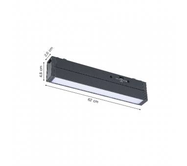 Inlight Γραμμικό φωτιστικό LED 20W 3CCT για ultra thin ράγα σε μαύρη απόχρωση D:62X2,6X4,8cm (TMU0170-Black) 