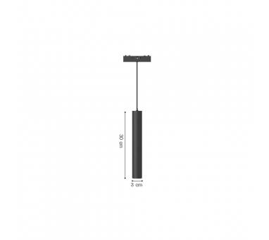 Inlight Κρεμαστό Φωτιστικό LED 6W 3CCT για Ultra-Thin μαγνητική ράγα σε μαύρη απόχρωση D:3X30cm (TMU0210-Black)